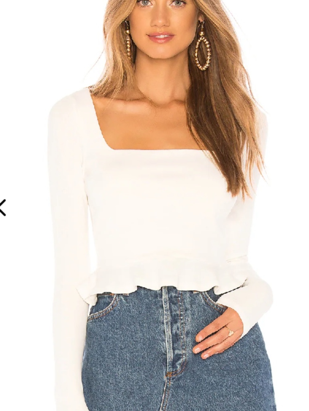 Superdown Priscilla Ribbed Top size L